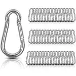 50 PCS Spring Snap Carabiner Small Carabiner Clip M5 x 2 Inch Snap Hooks Heav...