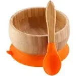 Avanchy - Bamboo Suction Baby Bowl + Spoon - Magenta