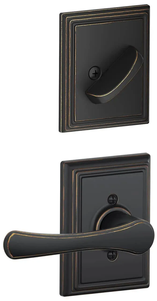 Schlage F59VLA716ADD Avila Lever Interior Trim Pack Aged Bronze