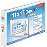 Cardinal 11 x 17 ClearVue Slant-D Ring Binder, 1" Cap, White