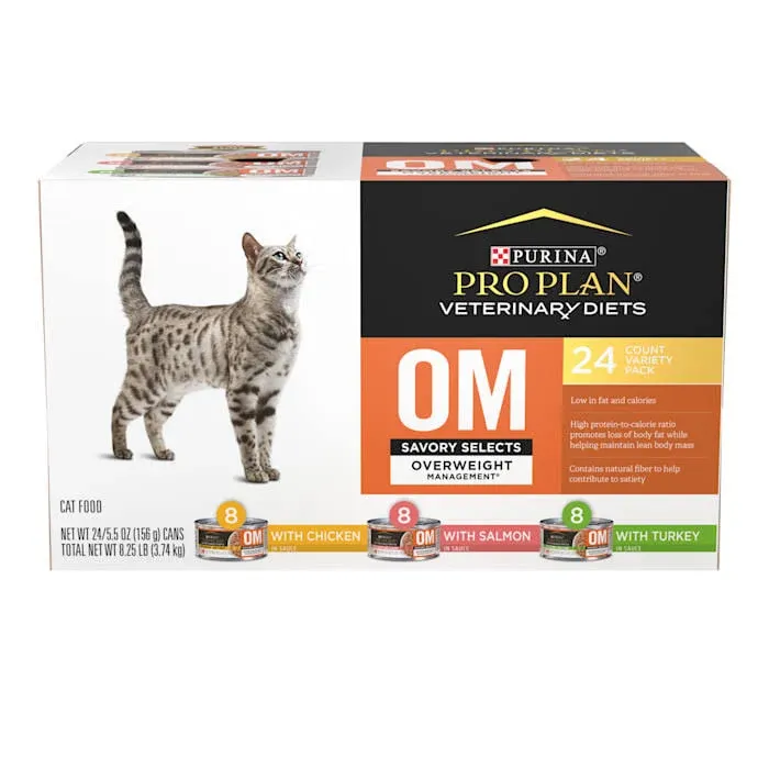 Purina Pro Plan Veterinary Diets OM Savory Selects Wet Cat Food Variety Pack