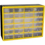 Akro-Mils 24 Drawer Plastic Cabinet Storage Organizer with Drawers for Hardware, Small Parts, Craft Supplies, Yellow