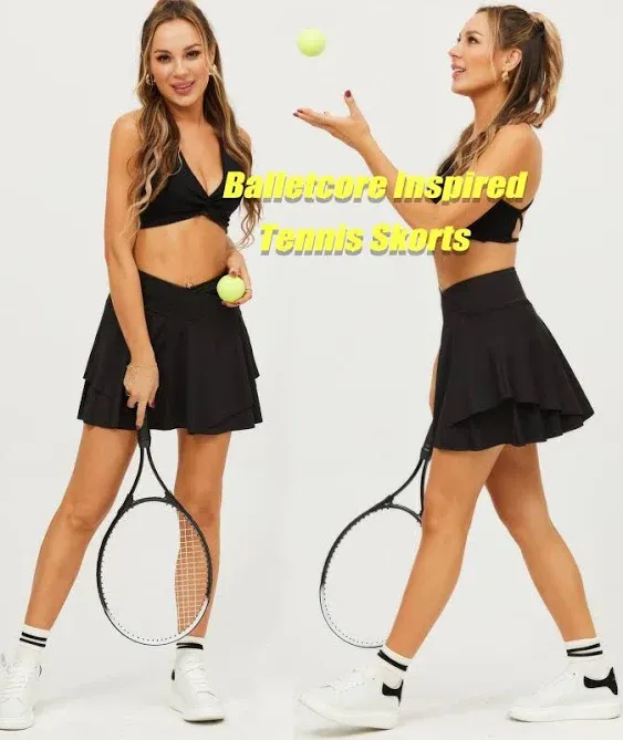 Navneet Women Tennis Skirts with Pockets High Waisted Golf Skirt Flowy Pleated Skirt Workout Sport Pickleball Athletic Skorts