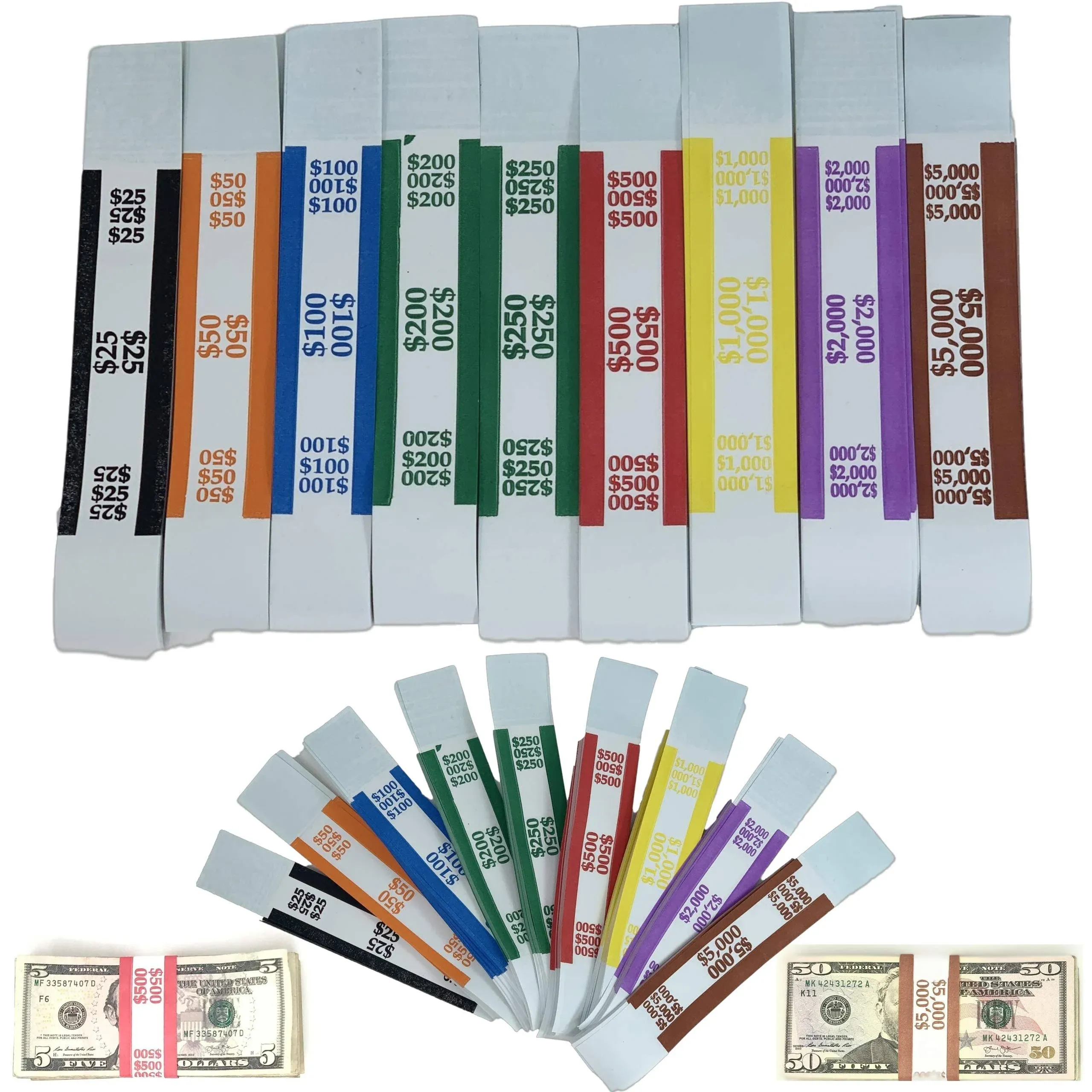 Money Bands Currency Sleeves Straps – Made in USA (Pack of 660) Self-Adhesive As