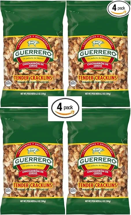 Guerrero, Chicharrone Snack Crisps, Tender Cracklins, 6.5 Ounce