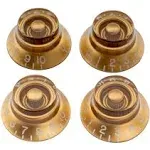 Musiclily Pro Inch USA LP Guitar Top Hat Knobs Fine 24-Spline Bell Knobs for USA Les Paul CTS Pots Electric Guitar, Gold (Set of 4)