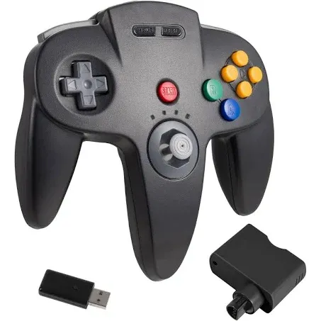 Luxmo Wireless N64 Controller, 2.4ghz Remote Game Joystick Controller Gamepad Compatible with N64 Console, Switch, Raspberry Pi, PC Windows 7,8,10,11,