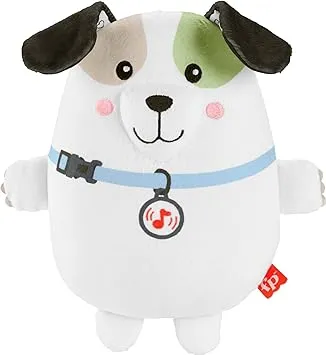 ​Fisher-Price Baby Toy Calming Vibes Puppy Soother Plush Portable Sound Machine with Vibrations for Newborns 0+ Months