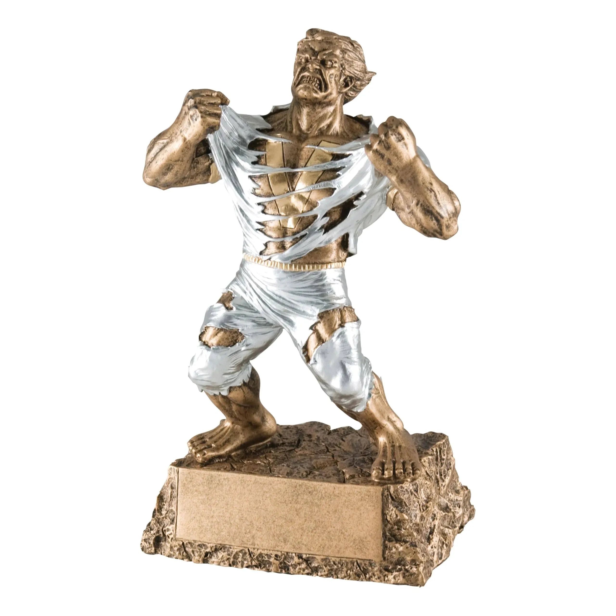 Decade Awards Monster Victory Trophy – 6.75 or 9.5 Inch Tall | Triumphant Beast Award | Victorious Champion Hulk Award for Sports or Academic Contests, 1st Place Winners – Engraved Plate on Request