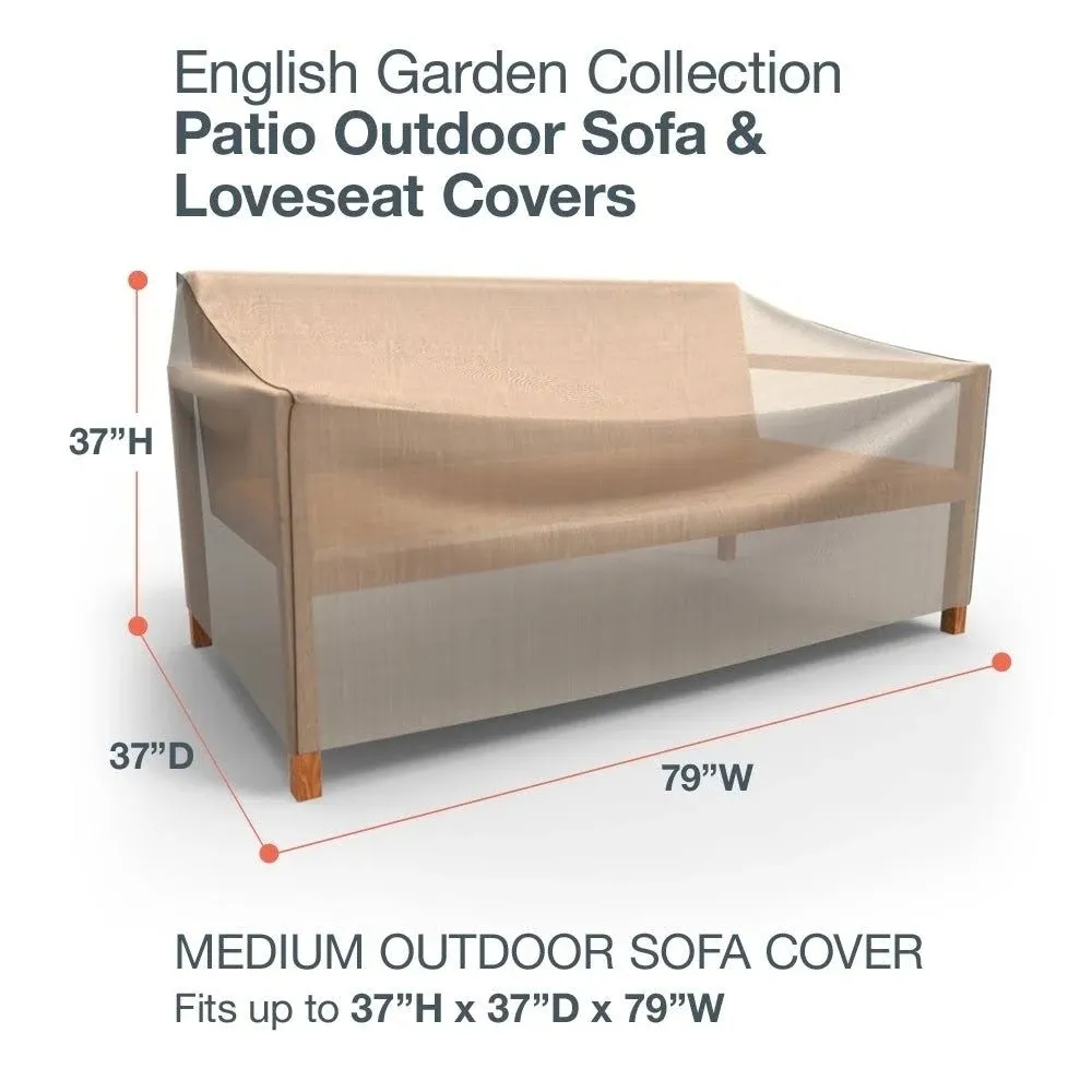 Budge English Garden Tan Tweed Medium Outdoor Sofa Cover, 37"x79"x37" - Contemporary - Outdoor Furniture Covers - by Budge | Houzz