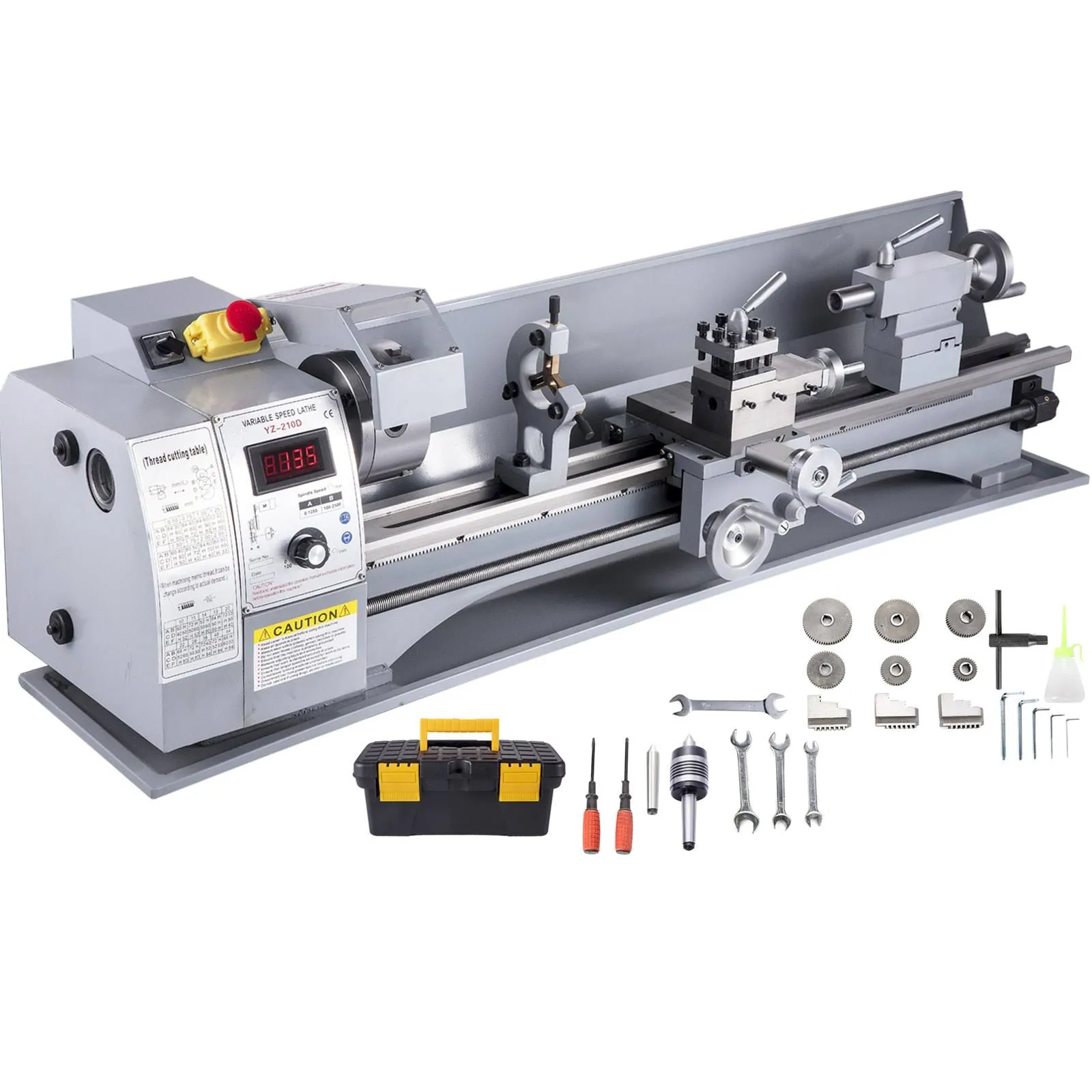 VEVOR Metal Lathe, 210x800 Mini Lathe Machine, 2500 RPM Variable Speed Change, 850W Precision Mini Lathe, Metal Working Lathe with Brushless Motor, Milling Machine for Various Metal Turning