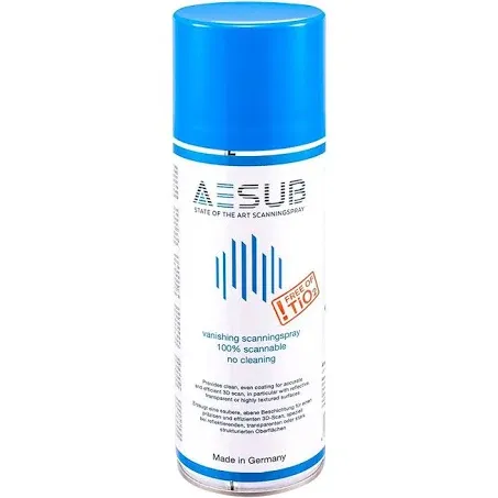 3D Scanning Spray for 3D Scanners, for Reflective, Transparent or Highly Textured Surfaces, No Cleaning Needed, 400ml, Blue