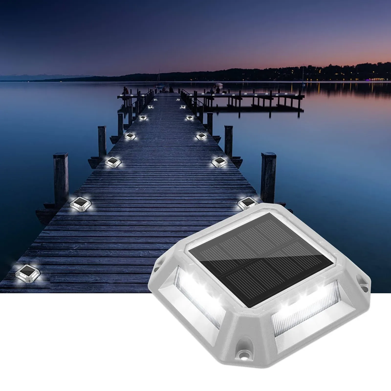 VOLISUN Solar Driveway Lights Dock Deck Light 8-Pack