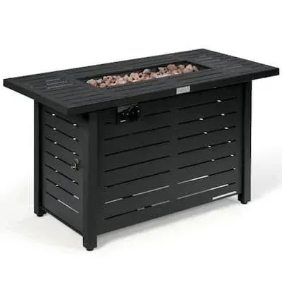 Alpulon 42 in. 60,000BTU Fire Pit Propane Gas Fire Pit Table Rectangular Tabletop