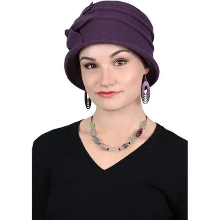 Fleece Flower Cloche Hat for Women Cancer Headwear Chemo Ladies Head Coverings