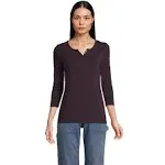 Women's Lands' End Lightweight Jersey Henley Top