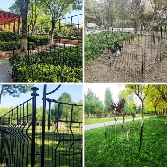 Decorative Garden Fence Fast Installation Multi-Purpose Metal Pet Fence Kit Outdoor