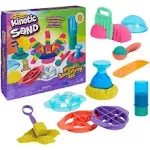 Kinetic Sand Ultimate Sandisfying Set, 2lb of Pink, Yellow and Teal Play Sand, 10 Molds and Tools, Sensory Toys for Kids Ages 7+