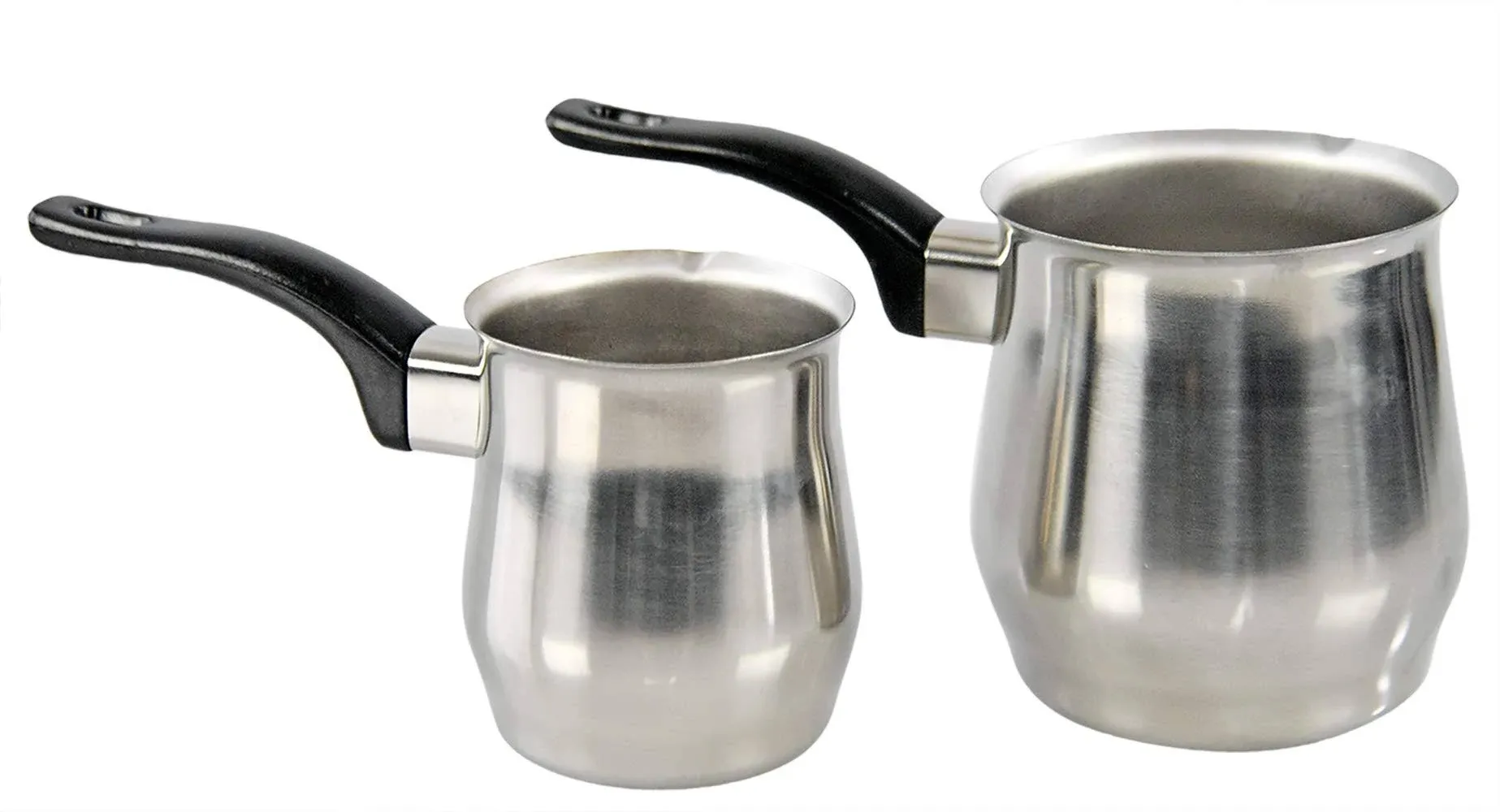 Home-X Stainless-Steel Melting Pots-Set of 2, Mini Saucepans with Pouring Spout ...