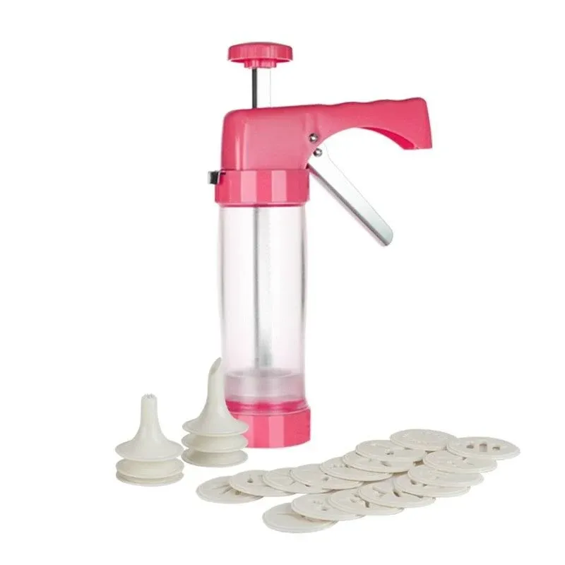 Biscuit Compressor Set - Clear Tube with 16 Discs and 6 Icing Tips 