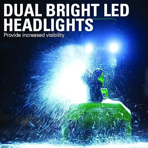Greenworks 40V (75+ Compatible Tools) 20” Brushless Cordless Snow Blower, Tool Only, Green