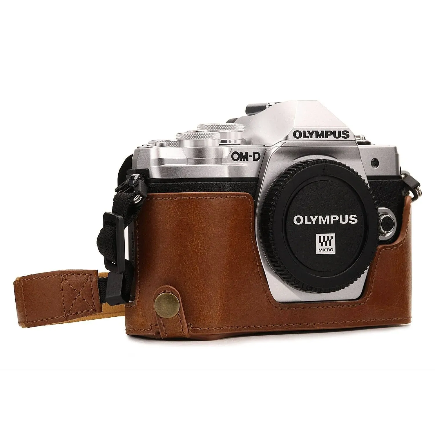 MegaGear MG1352 Olympus OM-D E-M10 Mark III Ever Ready Leather Camera Half Case ...