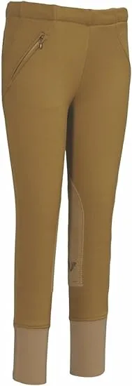 "TuffRider Children's Unifleece Pull-On Stretch Fleece Knee Patch Winter Breeches"