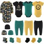 Wild Jungle Child 16 Piece Newborn Baby Boy&#039;s 100% Cotton Layette Gift Set