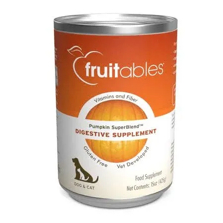 Fruitables Pumpkin Digestive Supplement – Made with Pumpkin for Dogs – Healthy Fiber Supplement for Pet Nutrition – 15 ounces