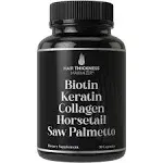 Biotin + Keratin + Collagen + Horsetail + Saw Palmetto. Advanced 5-in-1 Hair ...