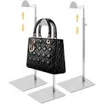 Royxen 3 Pack Handbag Rack Stainless Steel with Adjustable Height, Purse Display Stand, Silver