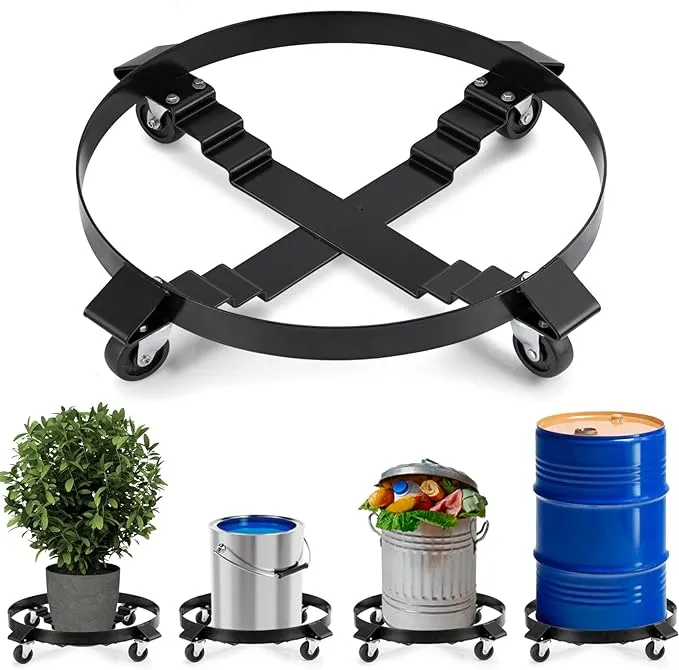 Rocktric Multi Purpose Drum Dolly 55 Gallon and 30 Gallon 24 inch Plant Stand ...