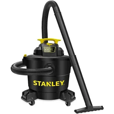 Stanley Wet/Dry Vacuum SL18191P, 10 Gallon 4 Horsepower 16 FT Clean Range Shop Vacuum, Ideal for Home/Garage/Laundry Rooms with Vacuum Attachments, Strong Suction Large Capacity Multiple Accessories