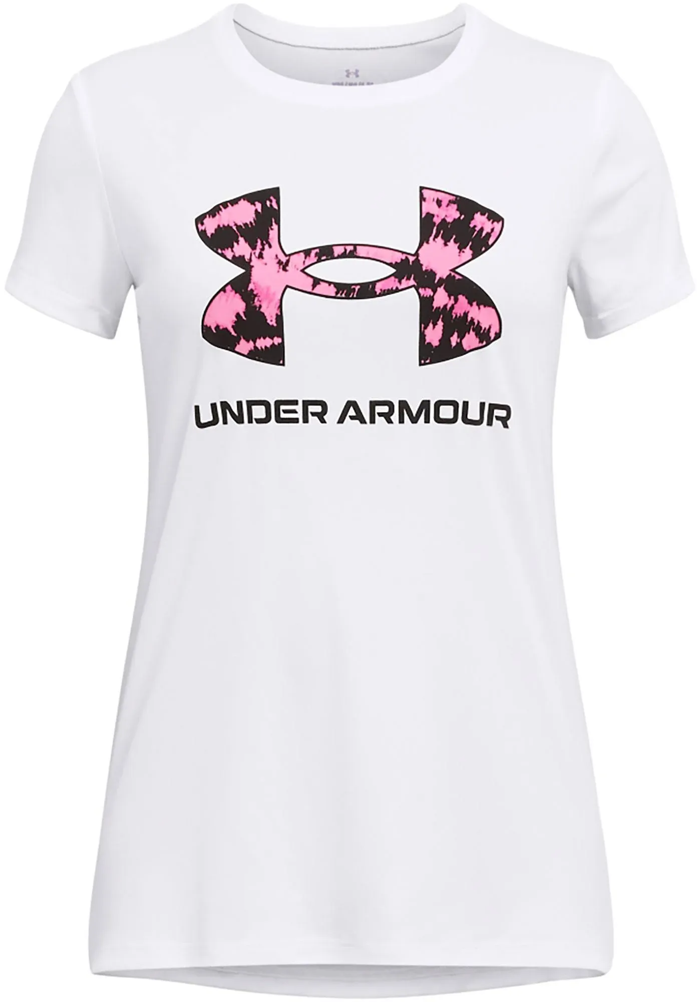 Under Armour Big Girls 7-16 Short Sleeve UA Tech Solid Print Logo T-Shirt - L