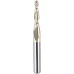 SpeTool Tapered Ball Nose End Mill 1/4" Shank with 1/32" Cutting Radius for 3D Carving Engraving Router Bit, ZrN Coated