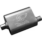 Thrush Muffler Deep Race Tone (Most Applications) Inlet 2.25 Pipe Connection Center Outlet 2.25 Offset