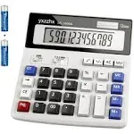 Desk Calculator 12 Digit Extra Large 4.3-Inch LCD Display, Two Way Power Battery and Solar Calculators Desktop, Big Buttons Easy to Press Used as Office Calculators for Desk