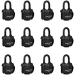 40mm Padlock with Key,Weatherproof Laminated Steel Locks with Keys,Heavy Duty Keyed Alike Padlocks for Outdoor Use,12 Pack