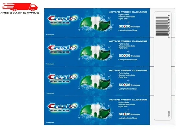 Crest Complete Active Fresh Whitening Toothpaste, 5.5oz (Pack of 4)