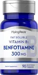 Benfotiamine 300 mg | 90 Capsules | Fat Soluble Vitamin B-1 Supplement | by Piping Rock