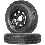 eCustomRim Trailer Tire and Black Spoke Wheel Rim