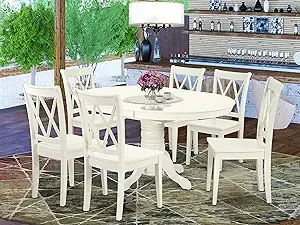 Dining Room Set Linen White AVCL7-LWH-W By East West Furniture