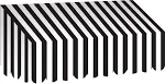 Black &amp; White Striped Awning, 24 x 12 inches