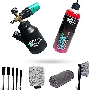 Carlabs™ Foam Cannon for Pressure Washer + Foam Cannon Soap Attachment - Car Wash Foam Gun with Snow Foam Cleaner for Car - Durable Car Foam Sprayer with Quick Connect Hookup + Car Wash Accessories