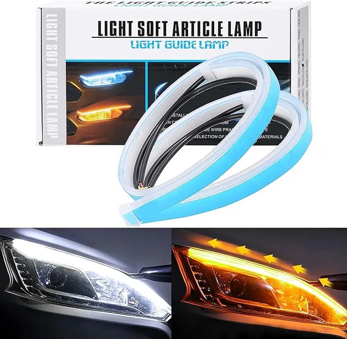 JinRui-T LED Turn Signal Strip 24 inch LED Headlight Strips 2pcs Waterproof ...