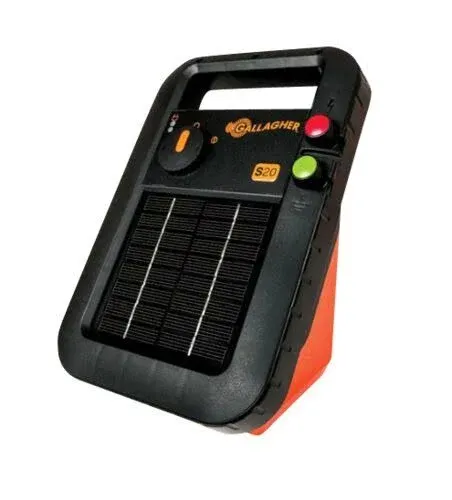 S20 Solar Fence Charger, 40-Acre, 0.20 Joules, 6-Volt   12 miles