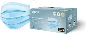 FORA Disposable 4-Layer Surgical Mask, Box of 50 Pcs, Perfect for Surgical and Daily Use