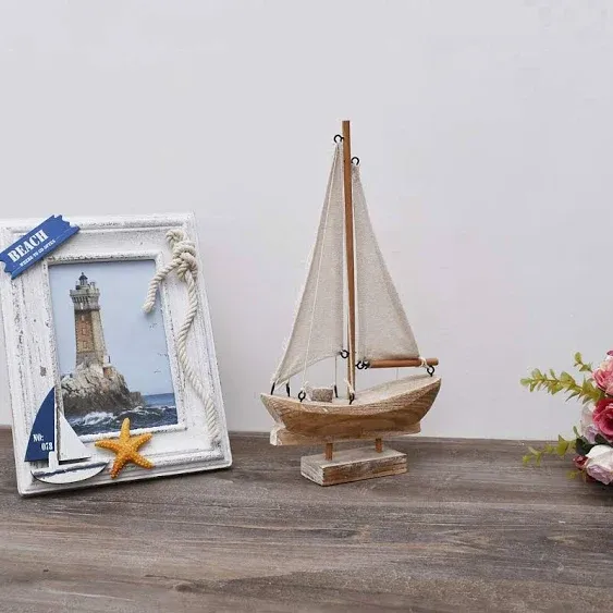 Waroom Home Wooden Sailboat Decor