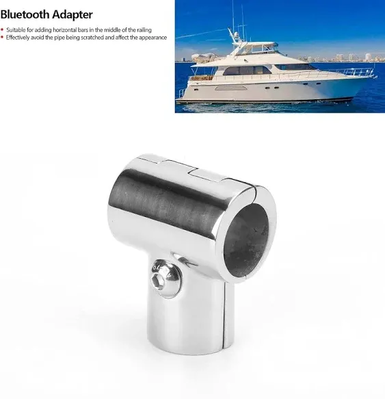 316 Stainless Steel Boat Marine Handrail for 25.5mm (1 inch) Tube 90 Degree T/Tee Fitting Rail Connector Split