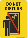 SmartSign - S-7675-MG-10 Do Not Disturb Sign | 7" x 10" Magnetic Black/Red on Yellow